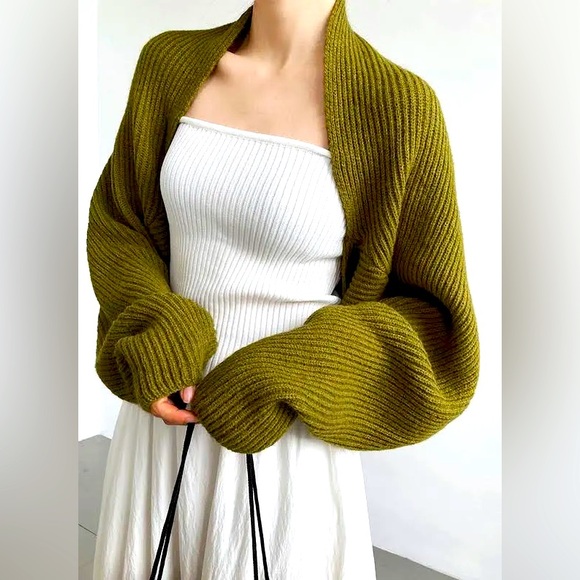 Commense Green Knit Bolero - Picture 1 of 3